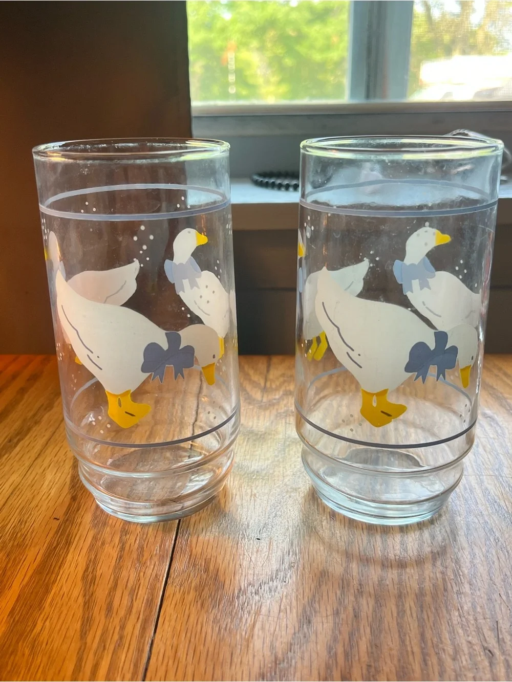 Vintage 80’s Goose Drinking Water Tumbler Glass Cup Cottagecore Drinkware 2483